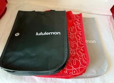 3 of Lululemon Reusable Shopping Gift Bag Yoga Logo Small Tote-Any combination