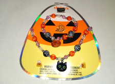 Claires Halloween Charm Necklace Bracelet Earrings Rings Set Cat Pumpkin