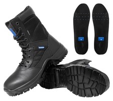 Blueline 8" Patrol Boots - Black Police Boots With Free Insole - Police/Security