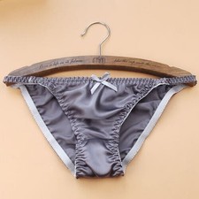 2P Womens 100 Silk Panties String Bikinis Bow Cute Underwear Knickers Bottoms