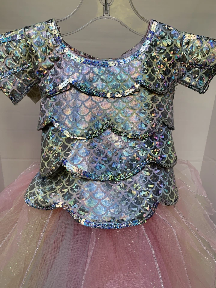 Gillian’s Closet Girls Party Dress Size 6 Layers Of Tulle With ShinySilverScales - Image 2 of 4