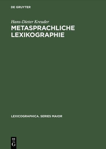 Hans-Dieter Kreuder Metasprachliche Lexikographie (Hardback)