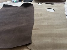 Mixed Brown Suedes X 2 Leathers Approx 110cm X 50cm & 1.4mm Thick Ref 835