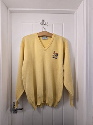 Truro Golfschläger Lammwolle Pullover Creme Beige Glenmuir Schottland Herren Medium 