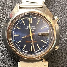 Seiko Speedtimer Automatic Watch Blue Dial 100m Waterproof Used