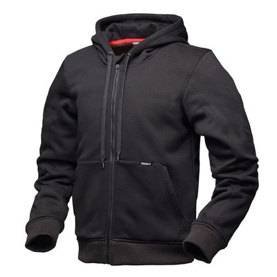 MODEKA JAMEY stylischer Herren Motorrad-Hoodie mit Kapuze schwarz CE Klasse AA