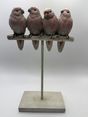 Bird Statues Home Decor, Rustic Sparrows Gathering on Branch Tabletop READ