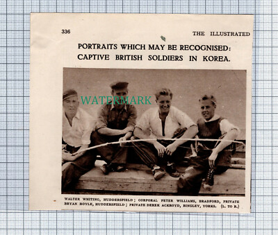 C4329) POWs Korea W Whiting P Williams Bryan Hoyle Derek Ackroyd 1952 Cutting