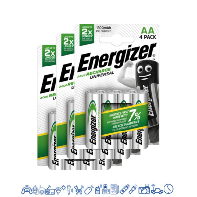 12 x Energizer 1300mAh Universal Akku AA Mignon HR6 1,2V NiMH im Blister Telefon