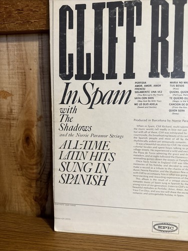 Cliff Richard In Spain All-Time Latin Hits - 33 RPM Album - Epic LN 24115 - Picture 5 of 14