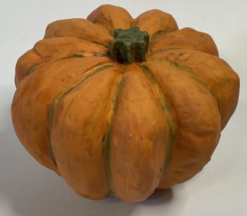 Orange Faux Gourd 3” Tall 3.5” Across Fall Decor Resin - Picture 3 of 6