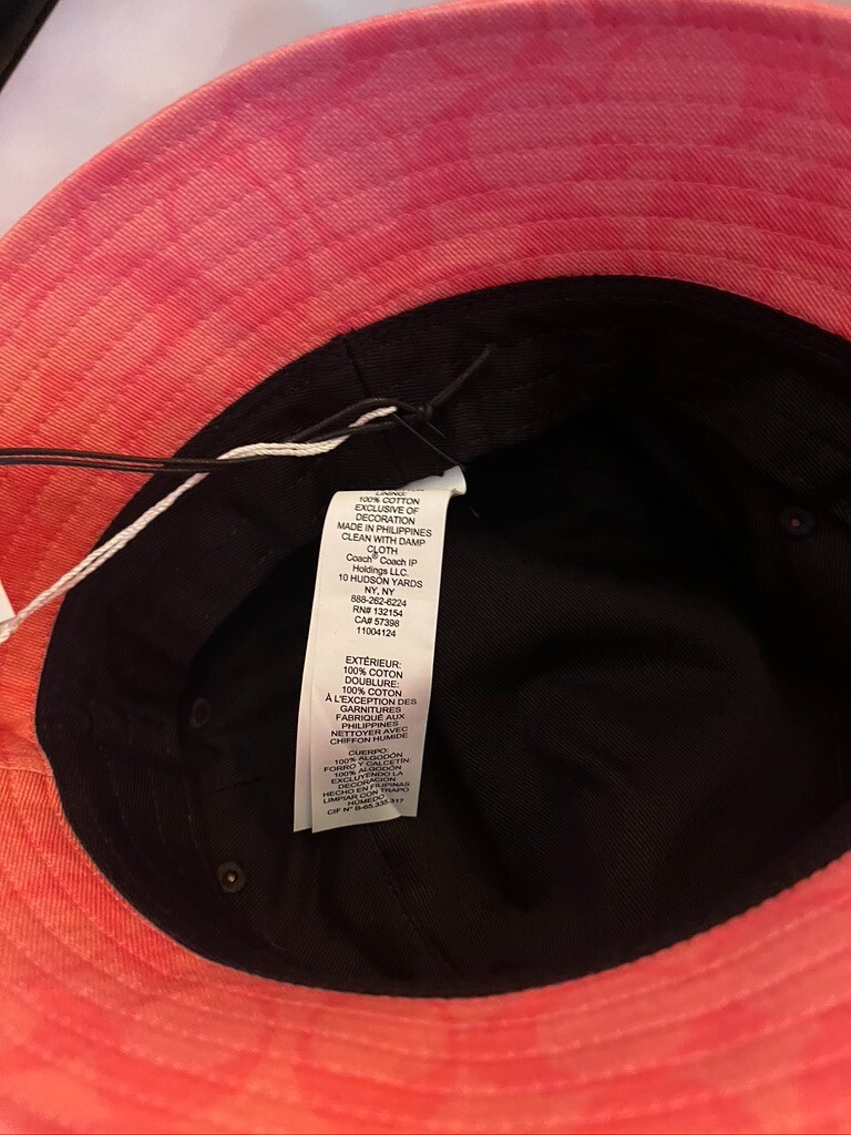 COACH COLORBLOCK BUCKET HAT RED PINK ORANGE Coach Colorblock Signature Bucket Hat One Size Orange Red  main image 2