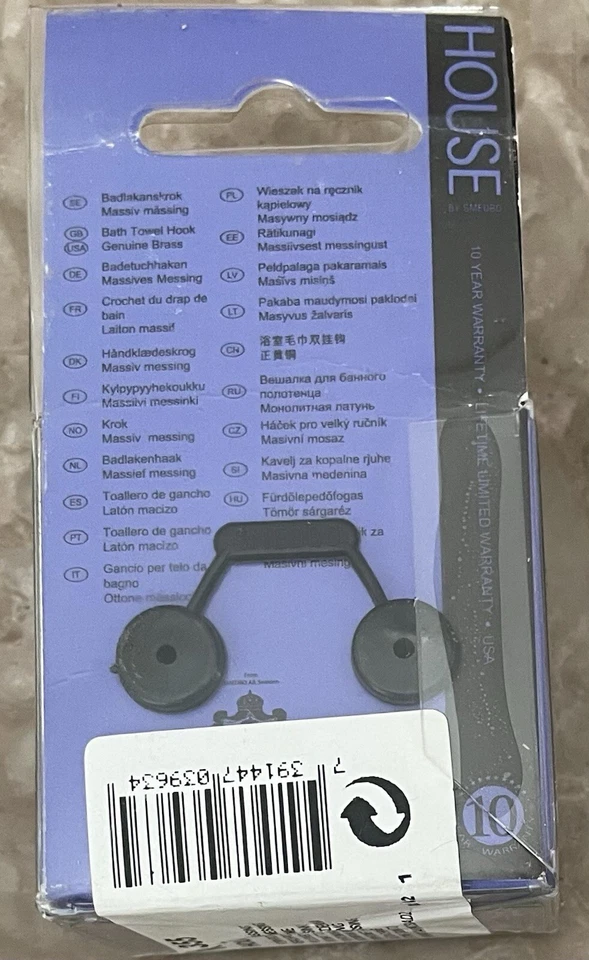 Крючок для полотенца Smedbo House RK355, полированный хромированный крюк для полотенца - Изображение 3 из 4