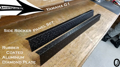 YAMAHA G1 Golf Cart Rubber Coated Aluminum Diamond Plate FULLSIDE Rocker Panels 