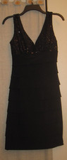 S Little black dress 6 S Prom sparkle Bisou Bisou formal tier sequin