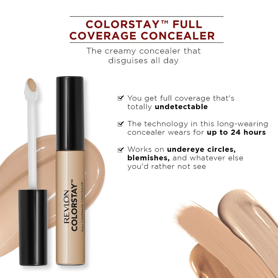 Revlon ColorStay Flex Wear, Full Cover Non-Creasing Concealer, 030 Light Medium, - Image 4 of 4