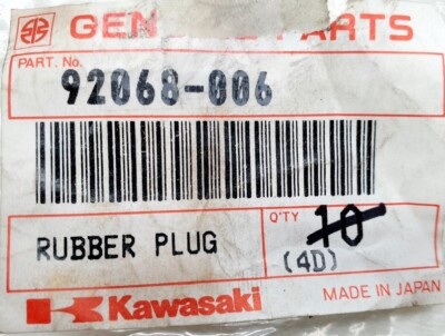 専用2 Kawasaki NOS NEW 92068-006 Rubber Plug 12x25 Z1 EL EN ER EX KL KZ