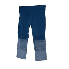 Lululemon Seamless Leggings Size 4 Blue Ombre Seamlessly Street Crop Active Yoga