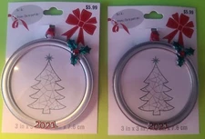 2 CHRISTMAS ORNAMENT PICTURE PHOTO FRAME HOLLY 2021 