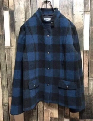PENDLETON RN29685 Manteau Col Montant Veste Homme Taille L Laine Bleue - Photo 1/4