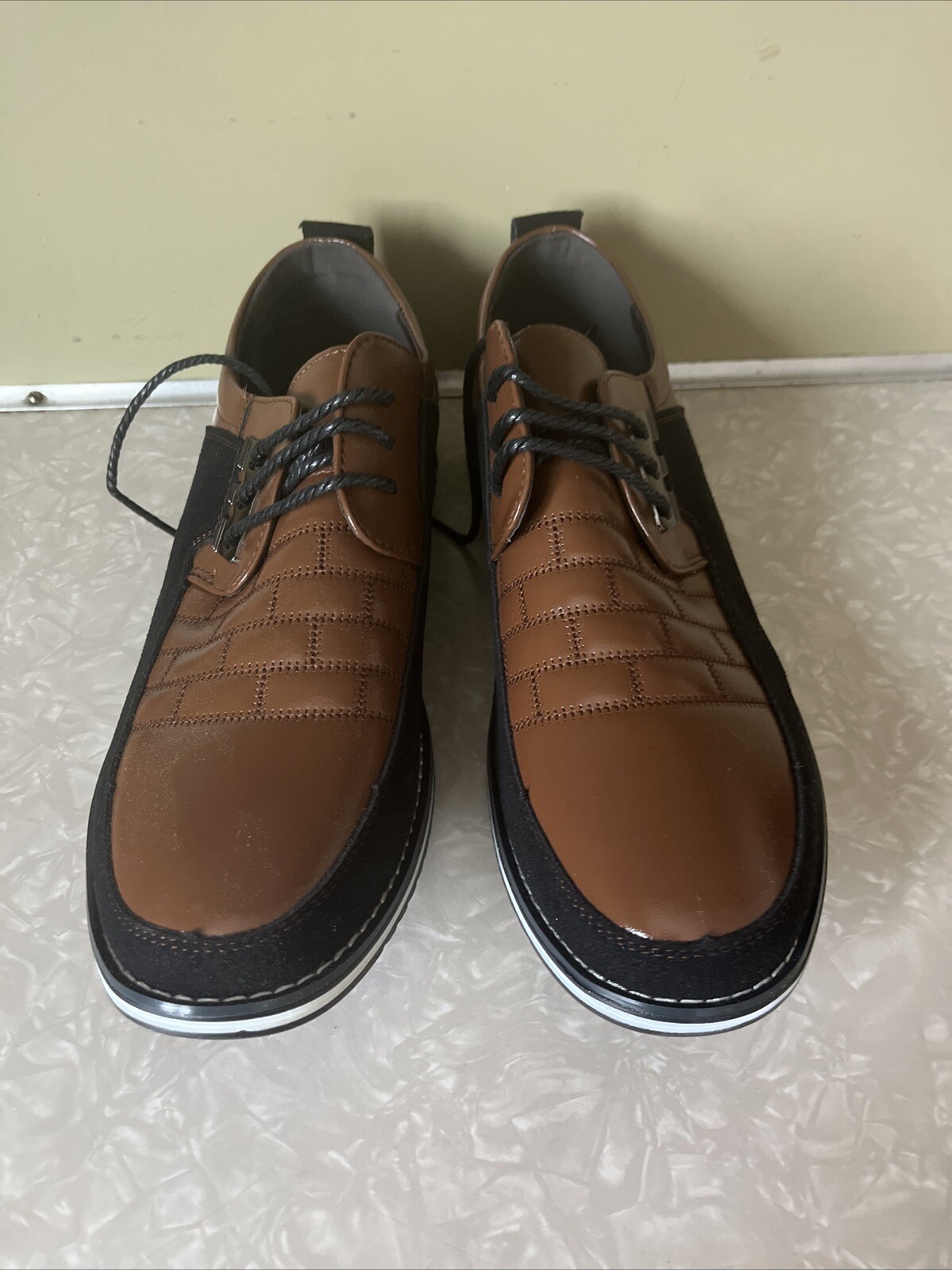 SAOLA Nuove scarpe Gatsby Oxford Derby in pelle marrone nero da uomo taglia 13