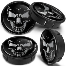4x 60mm Wheel Centre Hub Caps Rim Center Cover Alloy Hubcaps Universal Skull