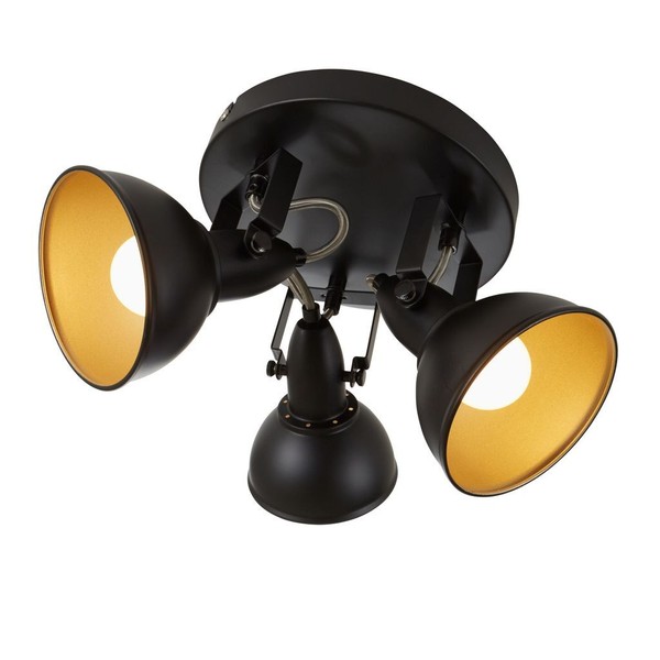 Deckenleuchte Dreh-& Schwenkbar 3Xe14 40W Schwarz-Gold Ø 21Cm Briloner-image