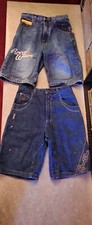Lot Of 2 ROCAWEAR Boys Size 7 Jean Shorts Embroidered Design  ONLY WORN ONCE 