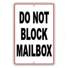 Do Not Block Mailbox Sign / Decal no parking towed security SDNB003 / Magnetic