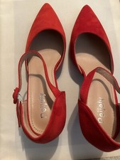 Peijely Women  s sling back low kitten heels close toed pumps for work or Drees