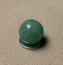 Vtg Alley Agate Company Aqua Turquoise Flame Swirl Glass Marble 0.625