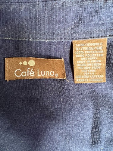 Café Luna Vintage Shirt XL Blue Polyester - Picture 10 of 11