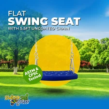 SWING SET STUFF INC. FLAT SEAT WITH 5.5 FT. UNCOATED CHAIN (BLUE) park fort 0309