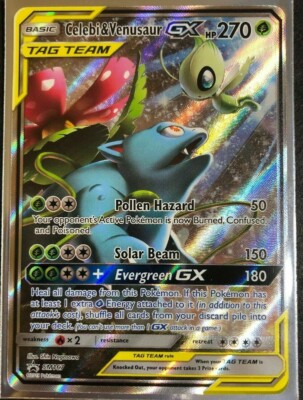 FULL ART Celebi & Venusaur GX Tag Team ULTRA RARE Pokemon SM167