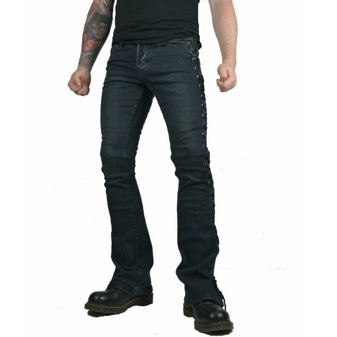 Mens lace store up jeans