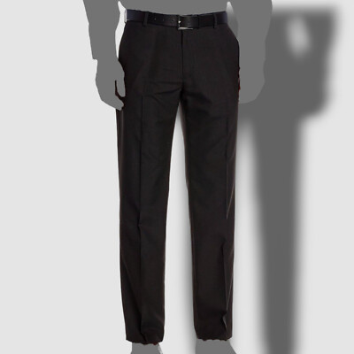 Perry Ellis Mens Pants Black Size 34X32 Dress - Flat Front Stretch