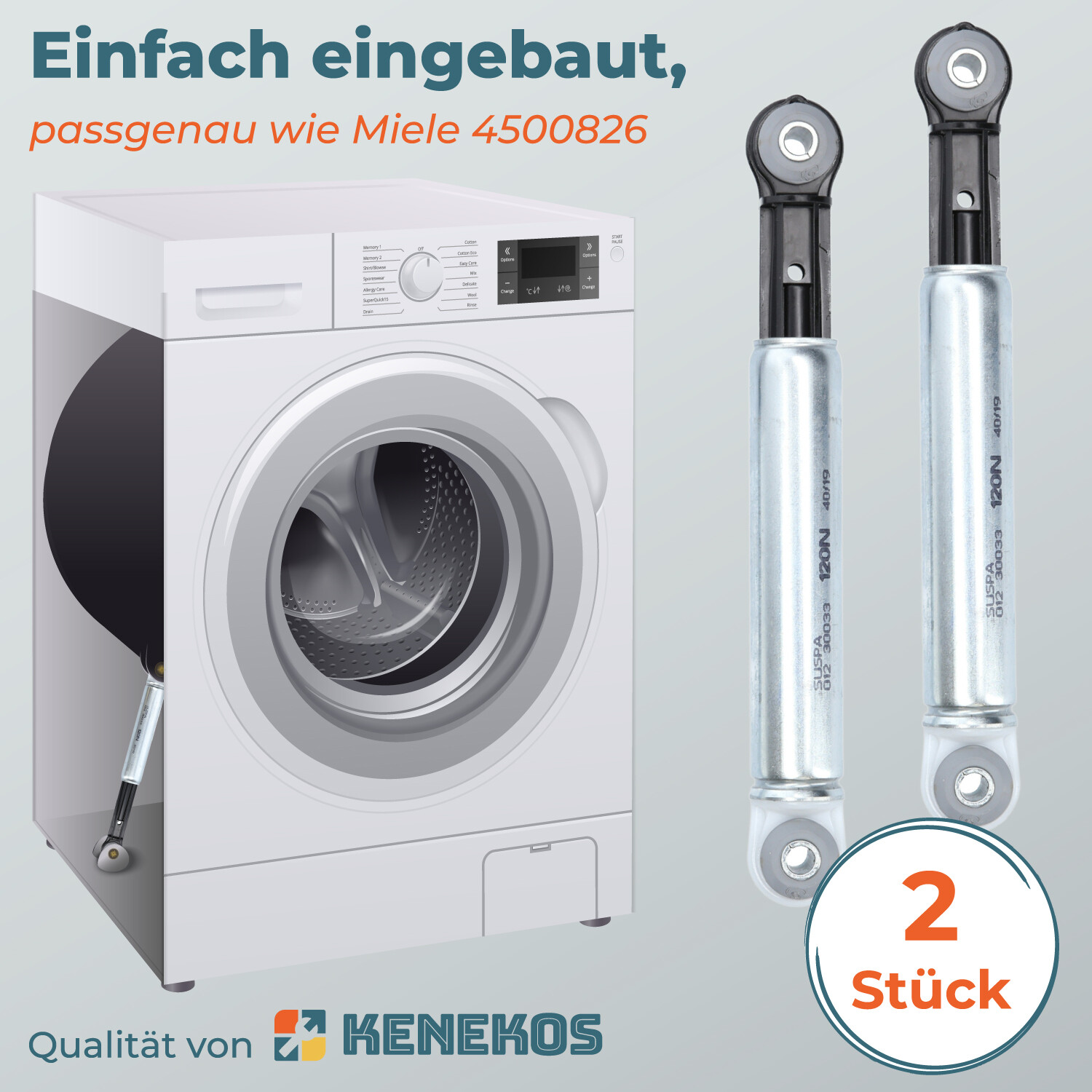 2 Ammortizzatori Per Miele W433S Come 4500826