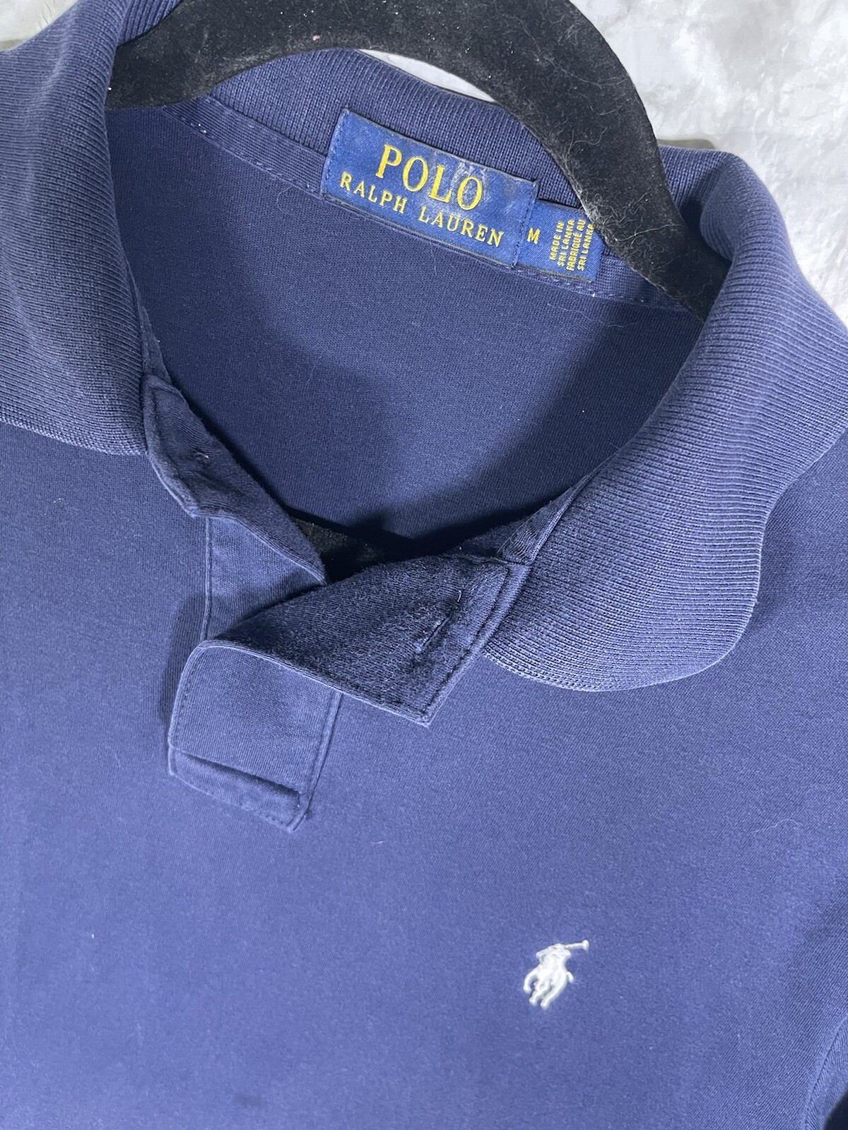 Polo Ralph Lauren Camicia Uomo M Polo 100% Cotone Vestibilità Classica Navy Bianco Pony