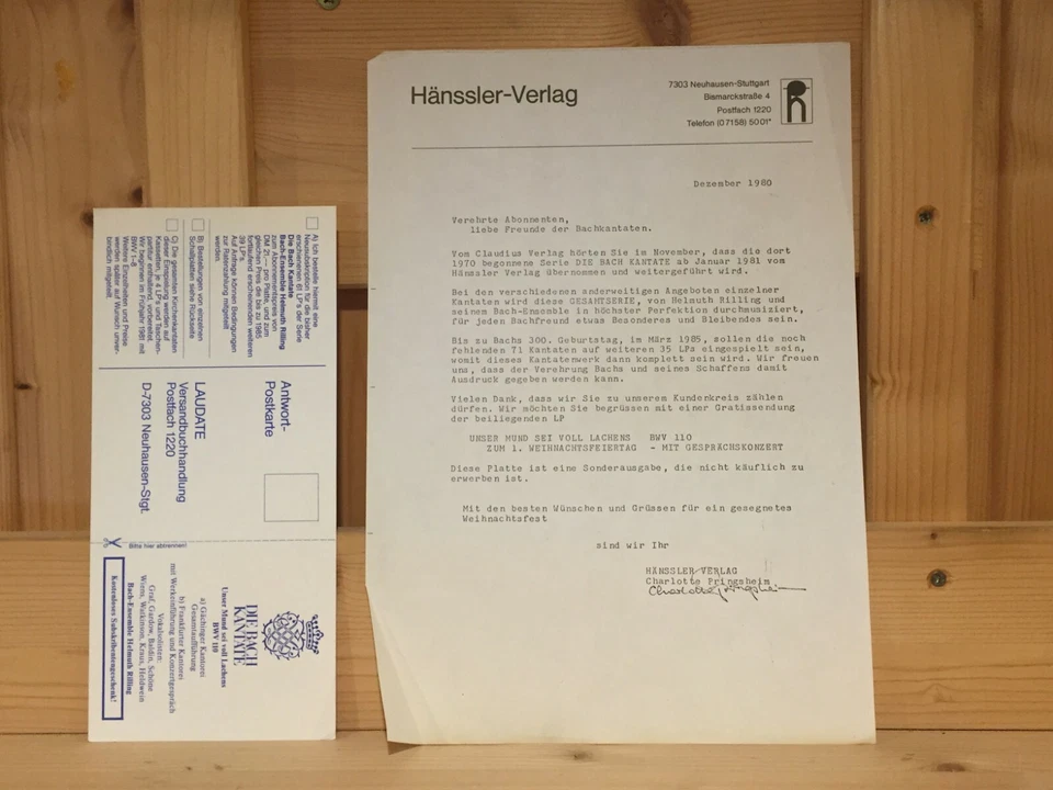 Signed by PETER-LUKAS GRAF Flute Die Bach Kantate Rilling Rare PROMO LP Signiert - Bild 4 von 4