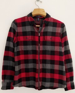 red and black flannel jacket women's