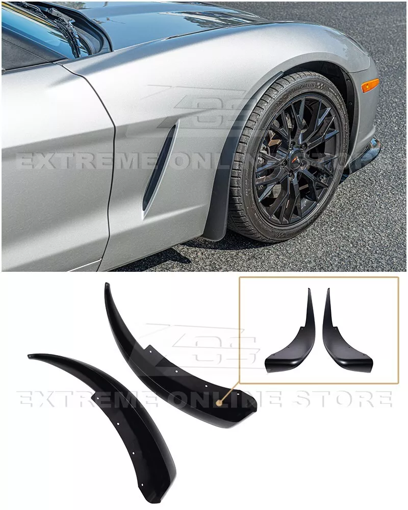 For 05 13 Corvette C6 Base XL Extended MATTE BLACK Front Splash