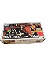 Scrabble Sentence Cube Game 1971 Complete Selchow & Righter Wood Dice Complete