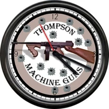 Thompson Machine Gun Rifle Target Sign Wall Clock #787