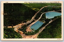 Postcard Aerial View Of Horseshoe Curve Penna R.R. Near Altoona PA Posted 1941