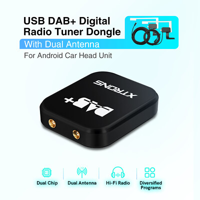 DAB+ Adapter Für Autoradio Android Dual Antenne USB Digital Radio Tuner Receiver