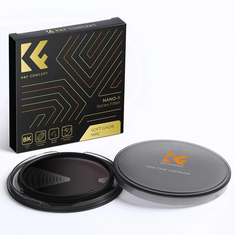 K&F Concept Lens Filter GND8 67mm 77mm 82mm NANO X Graduated Neutral Density - Image 2 of 4