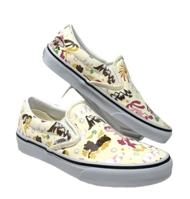 VANS Classic Slip On Sneakers Canvas White Women's Size Skate