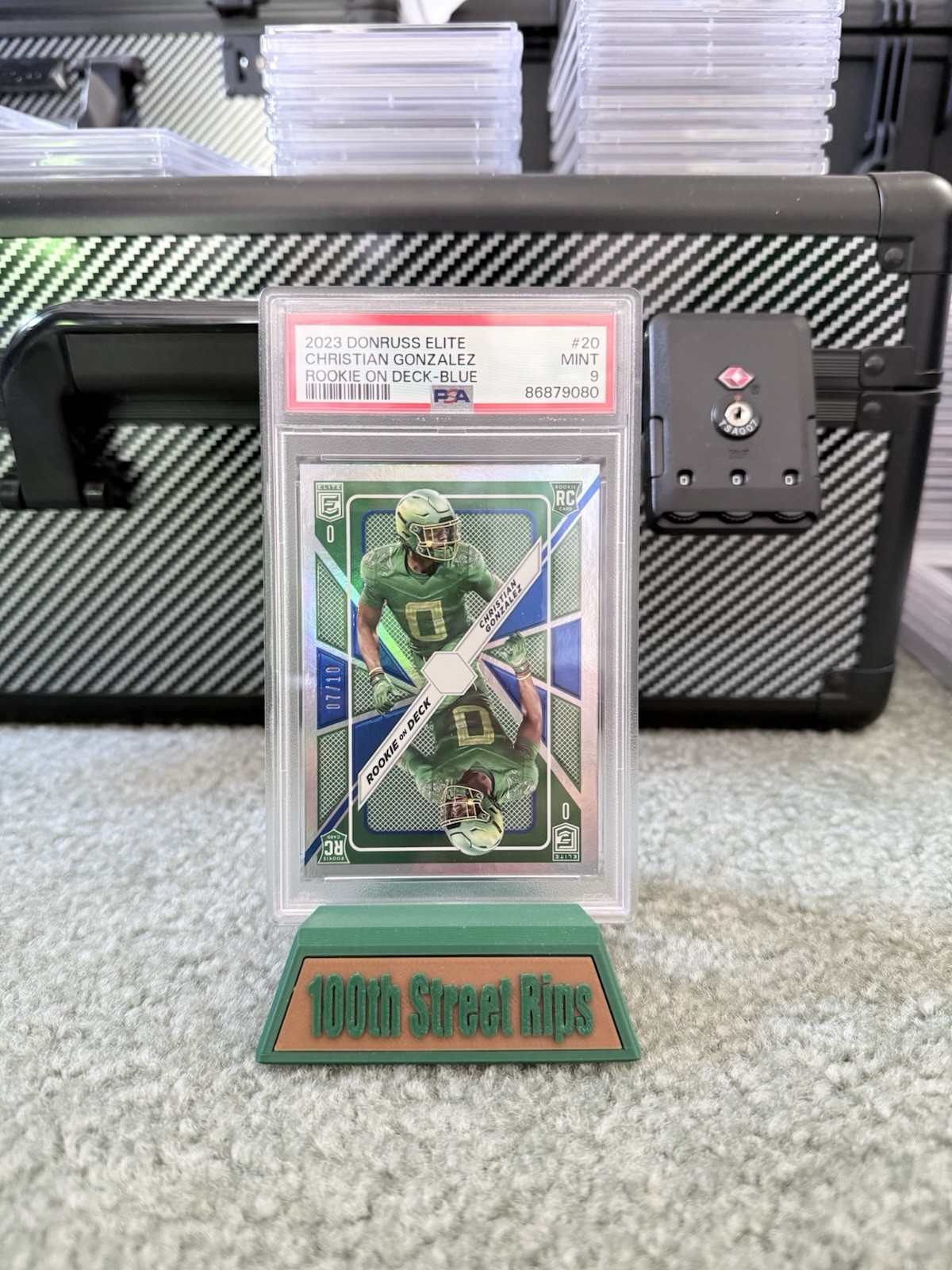 Christian Gonzalez Panini Donruss Elite Rookie on Deck #20 Blue