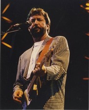 Eric Clapton playing guitar in 1980's concert Vintage 8x10 Color Photo