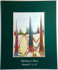 COOK'S ART GALLERY "SPRING is HERE" ORIGINAL 1/1 COLOR ON PRINT 8x10 MATTED